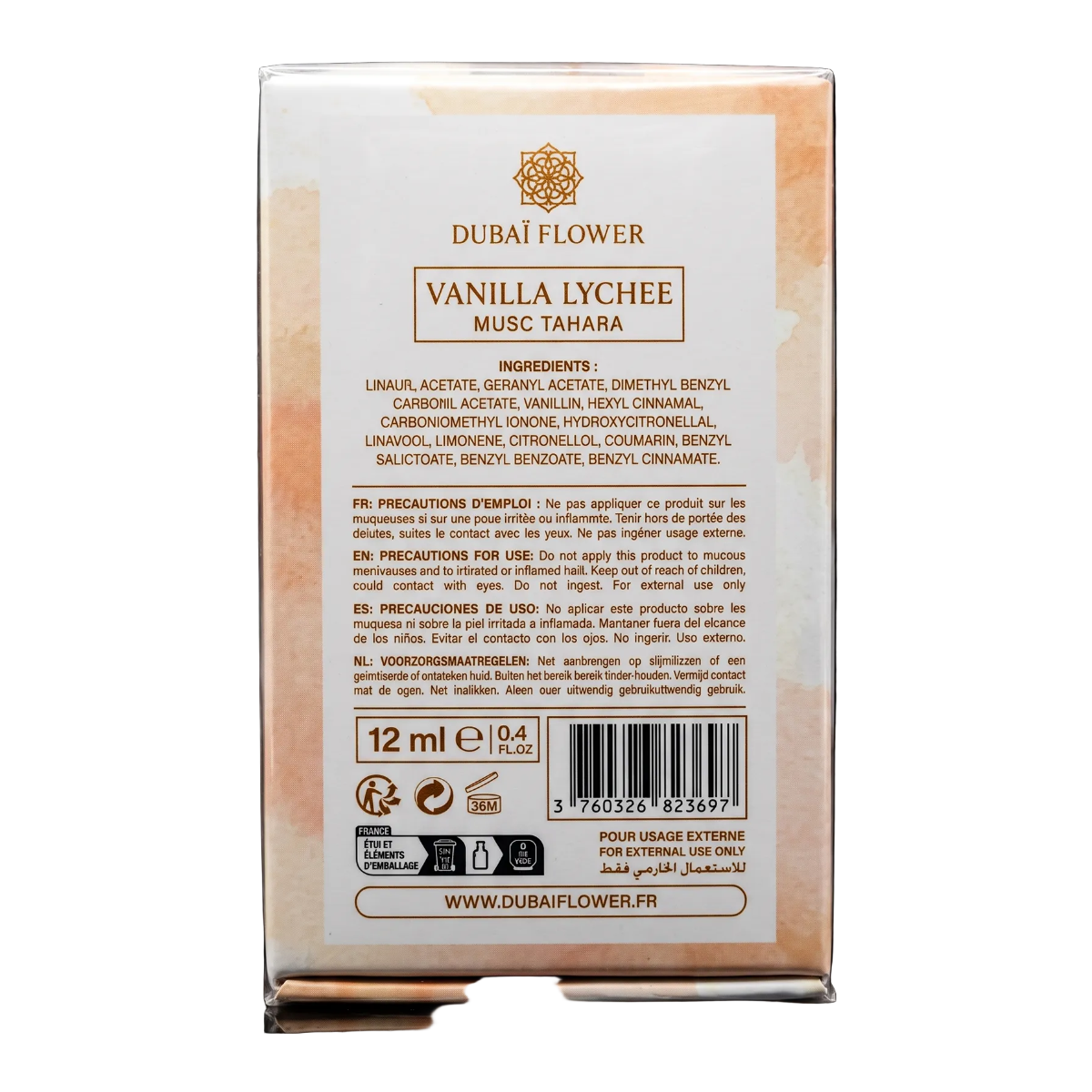 Dubaï Flower - Musc Tahara Vanilla Lychee - Parfum Concentré Mixte