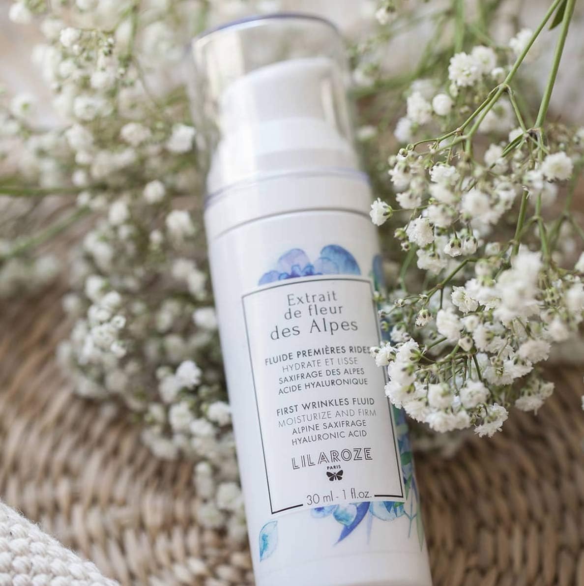 Lilaroze Paris - Fluide Première Rides Extrait de Fleur Des Alpes Hydrate et Lisse Acide Hyaluronique