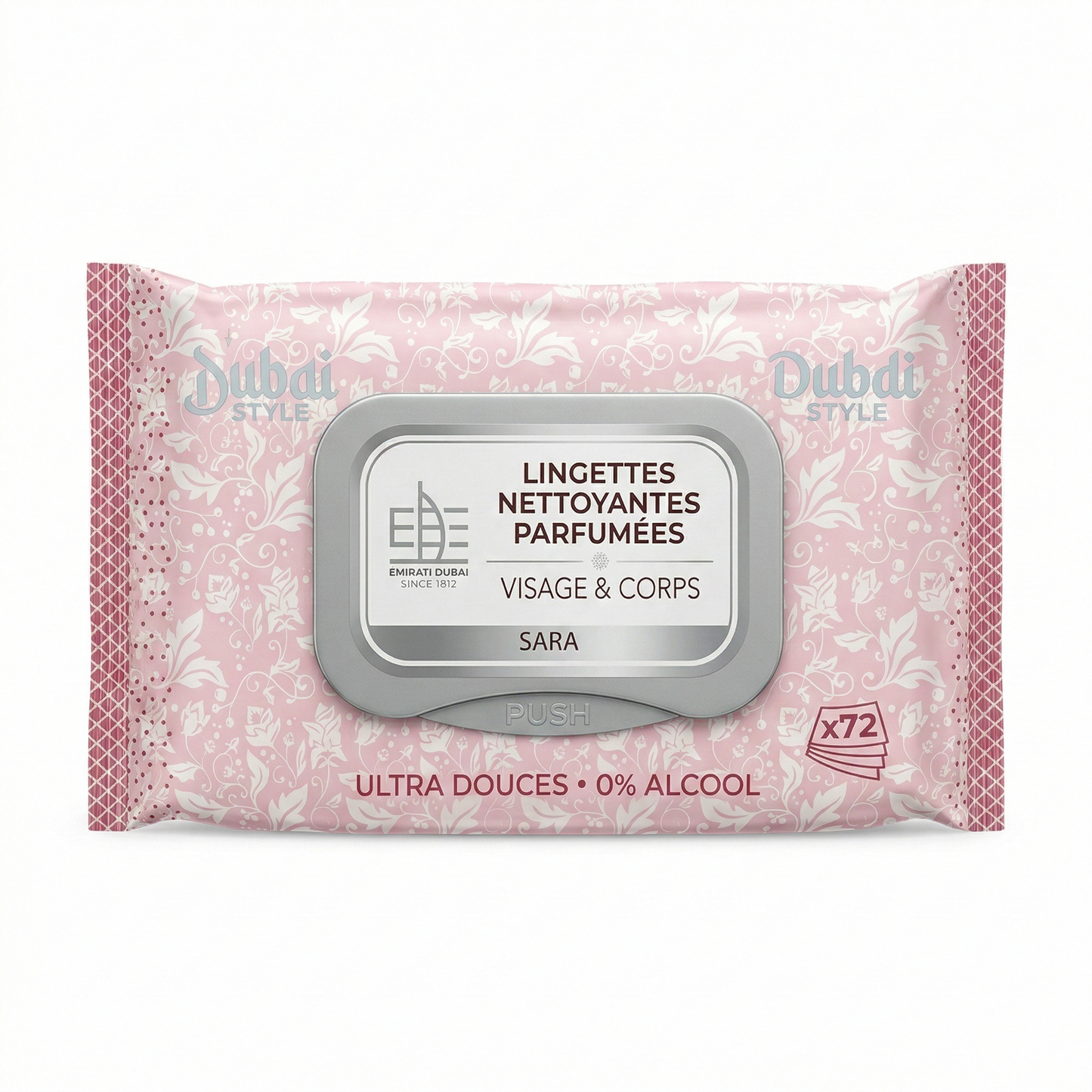 Dubai Style - Sara - Lingettes Humides Parfumees Visage et Corps x72 Lingette