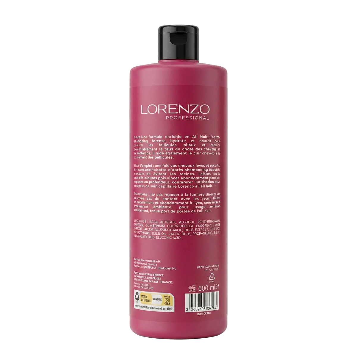 Lorenzo Professional - Ail Noir - Aprés-Shampooing Cheveux Cassants