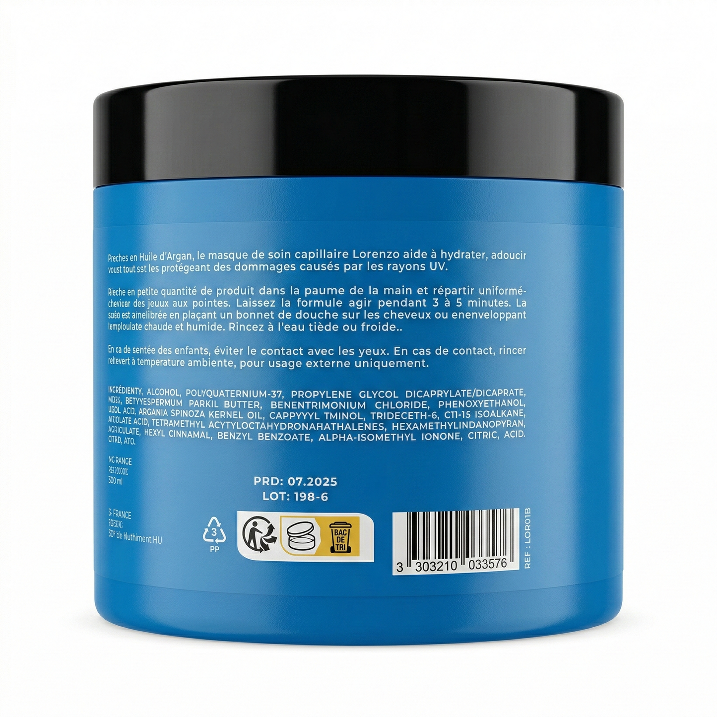 Lorenzo Professional - Masque Capillaire a l'Huile d'Argan Du Maroc