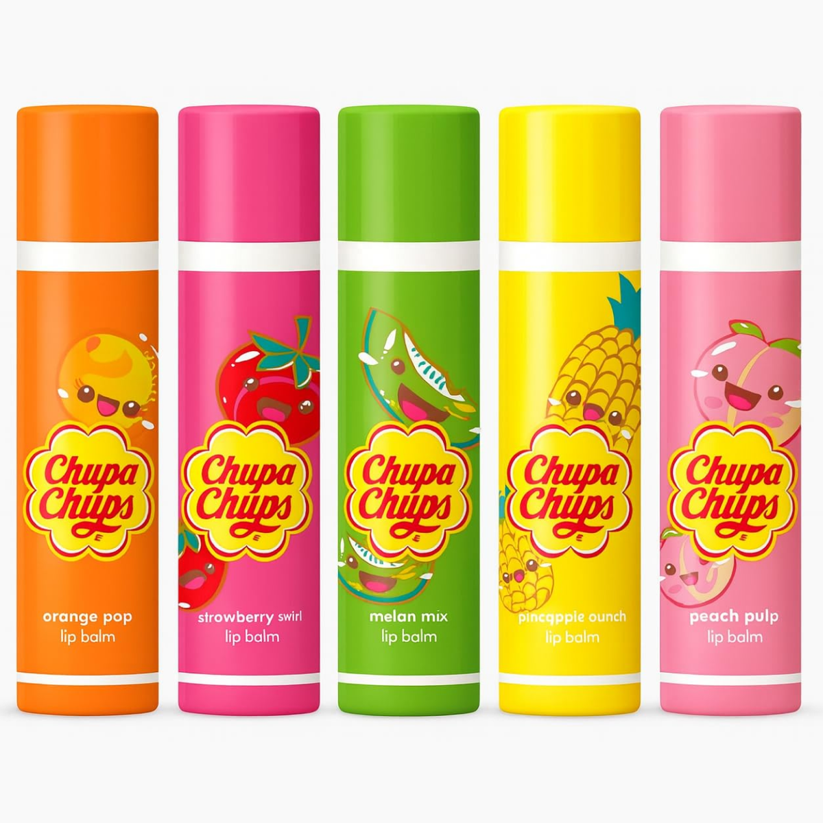 Chupa Chups - Assortiment de 5 Parfums - Lip Balm