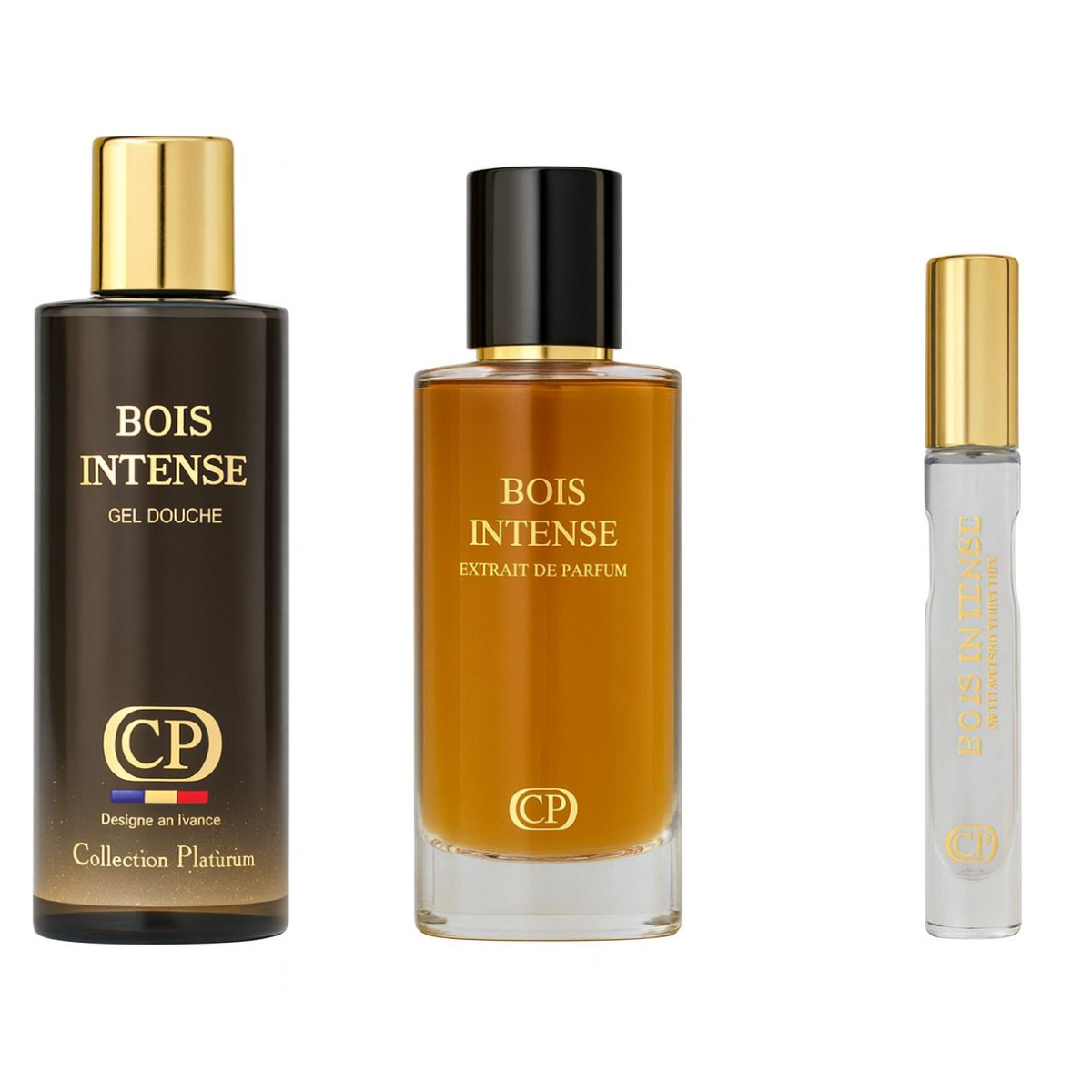 Collection Platinium - Coffret Bois Intense Extrait de Parfum 100ml + Gel Douche 250ml + Extrait 10ml