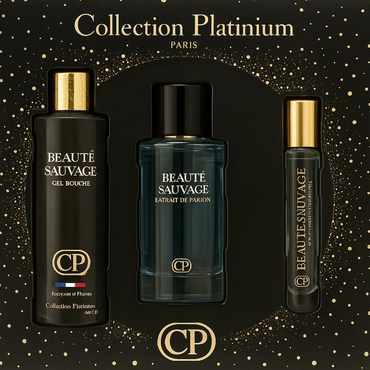 Collection Platinium - Coffret Beauté Sauvage Extrait de Parfum 100ml + Gel Douche 250ml + Extrait 10ml
