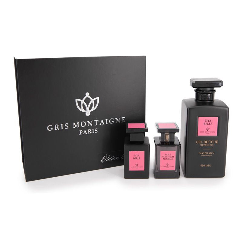 Gris Montaigne - Coffret Mya Belle Gel Douche 650ml + Parfum 75ml + Huile 75ml