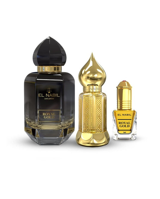 EL NABIL Coffret Royal Gold 65ml +12ml Spray +5ml