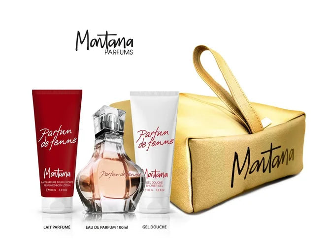 Montana - Coffret Parfum de femme Eau de Parfum 100ml + Lait Parfumée 100ml + Gel Douche 100ml