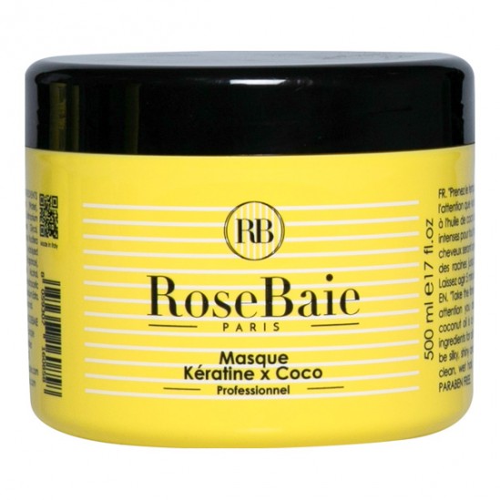 Soin des cheveux HuiledeCocoetKératine de la marque RoseBaie mixte
