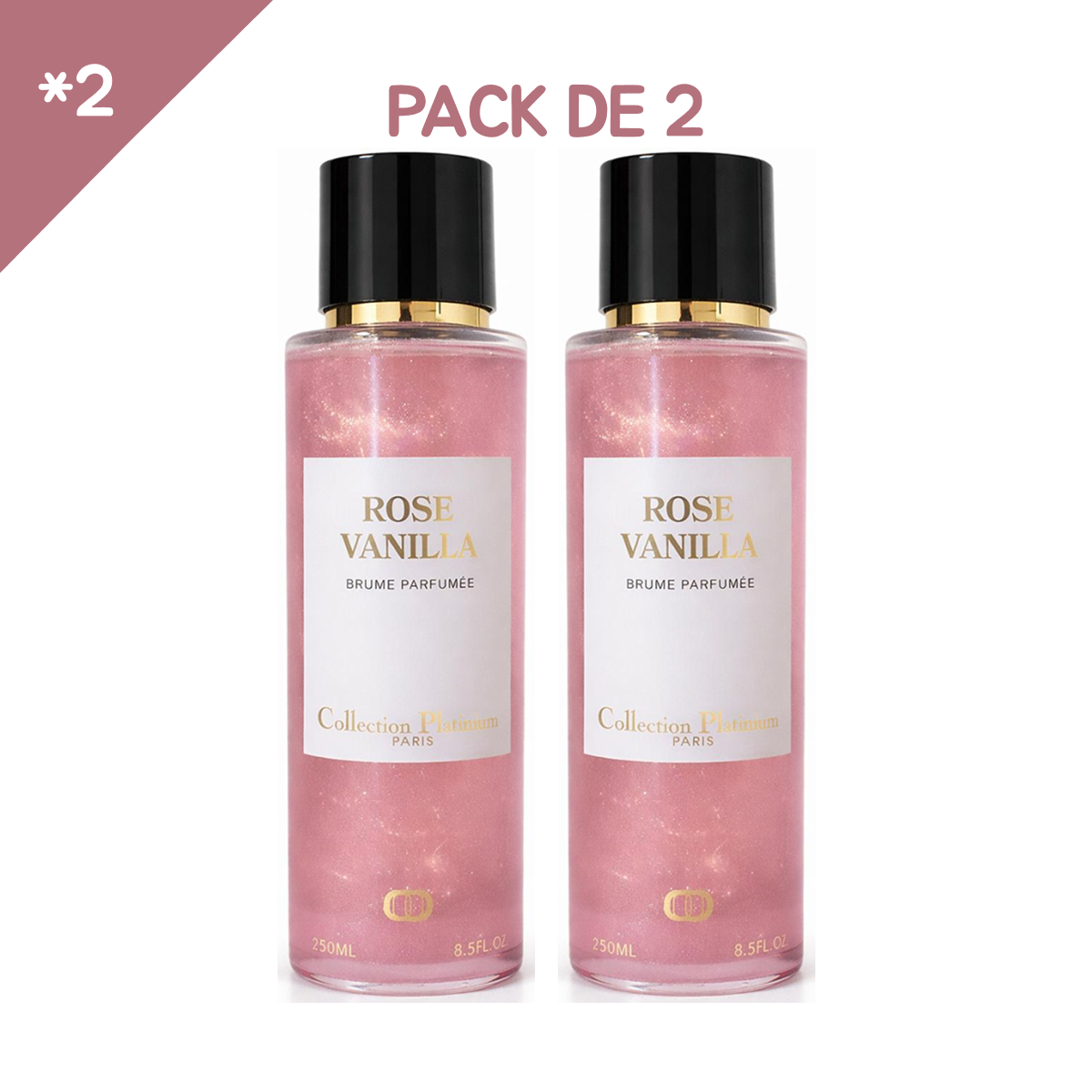 Collection Platinium - Rose Vanilla - Brume Parfumée pailletée