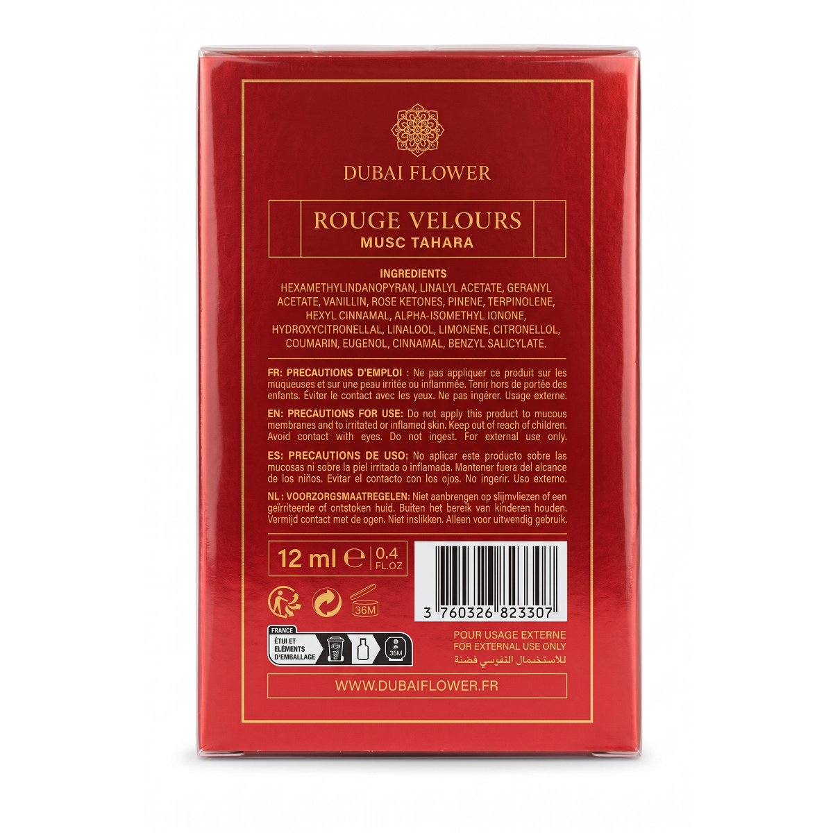 Dubaï Flower - Musc Tahara Rouge Velours - Parfum Concentré Mixte