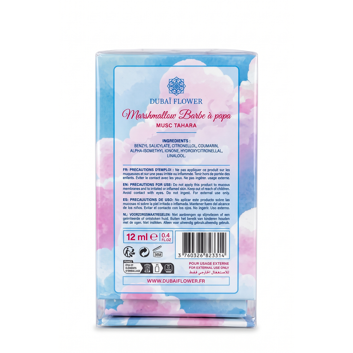 Dubaï Flower - Musc Tahara Marshmallow Barbe à Papa - Parfum Concentré Mixte