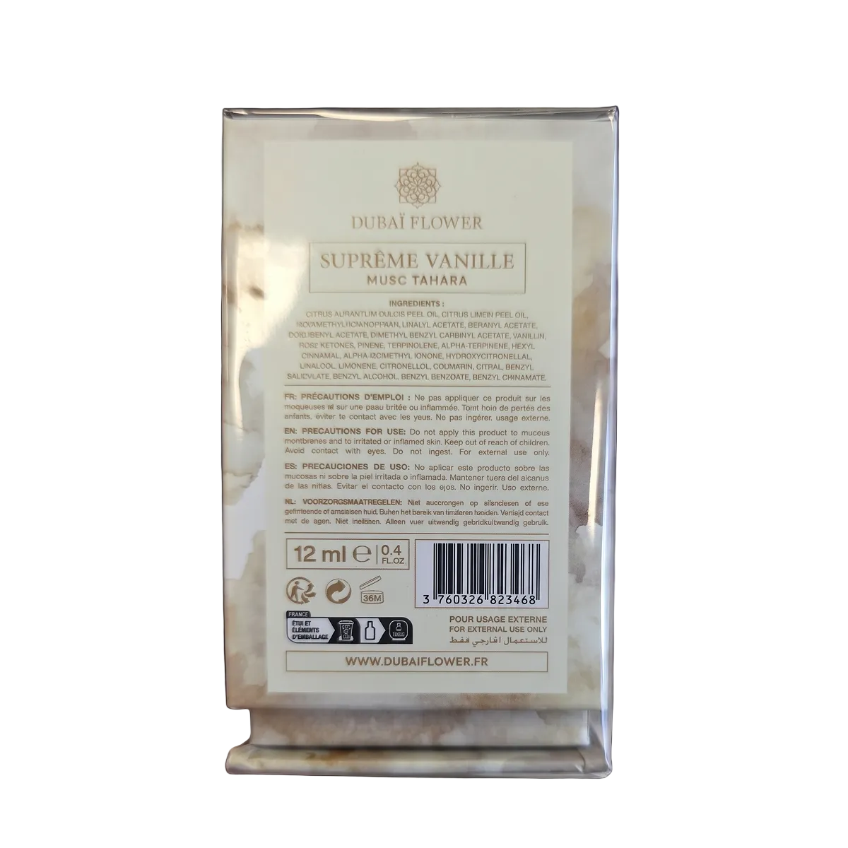 Dubaï Flower - Musc Tahara Suprême Vanille - Parfum Concentré Mixte