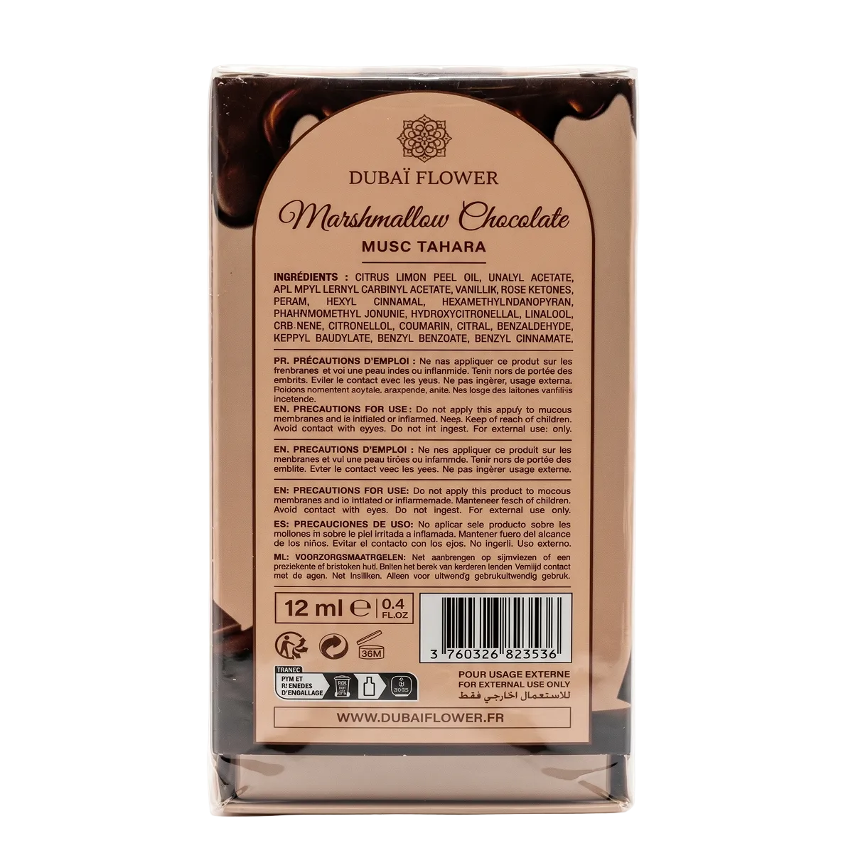 Dubaï Flower - Musc Tahara Marshmallow Chocolate - Parfum Concentré Mixte