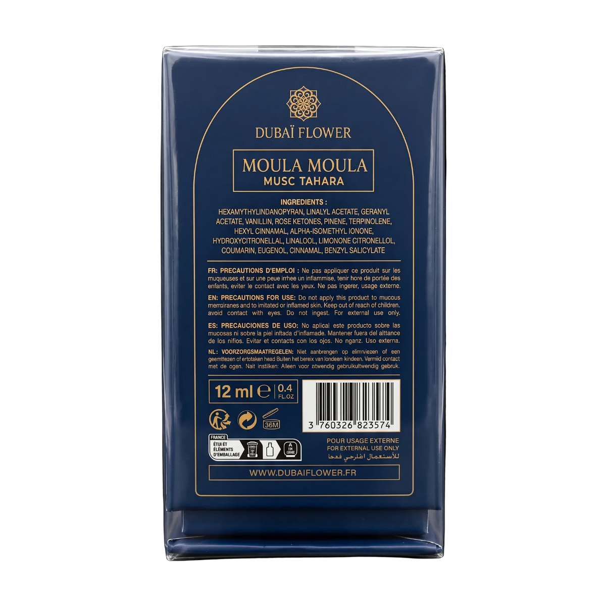 Dubaï Flower - Musc Taharra Moula Moula - Parfum Concentré Mixte