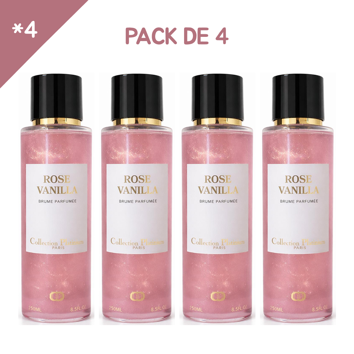 Collection Platinium - Rose Vanilla - Brume Parfumée pailletée