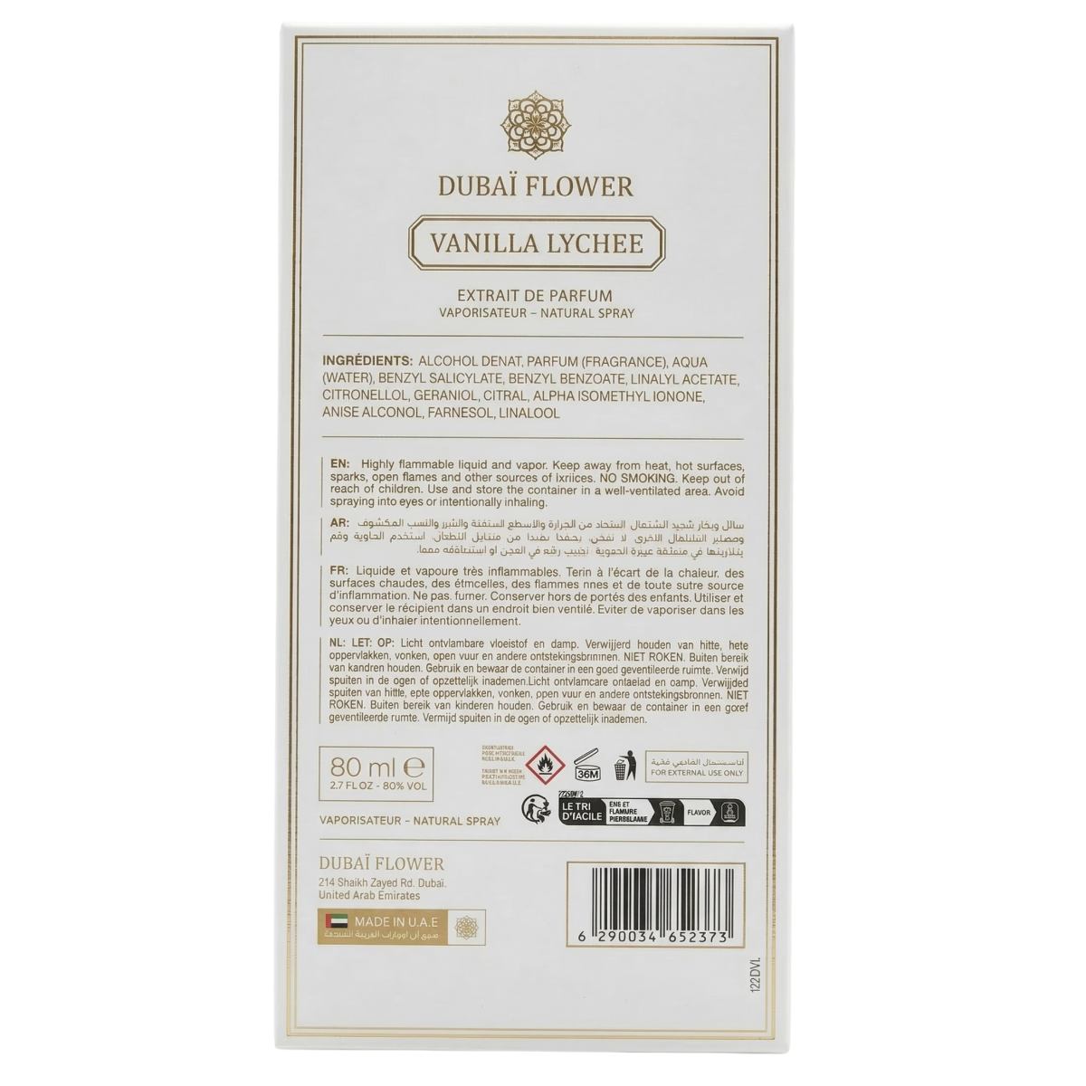 Dubaï Flower - Vanilla Lychee - Extrait de Parfum Mixte