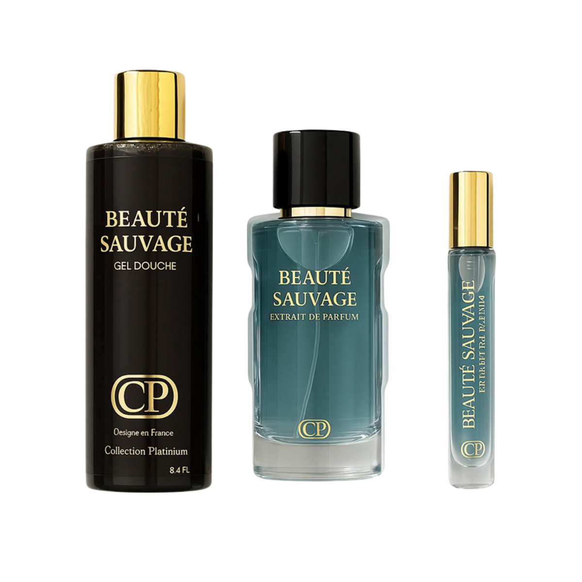 Collection Platinium - Coffret Beauté Sauvage Extrait de Parfum 100ml + Gel Douche 250ml + Extrait 10ml