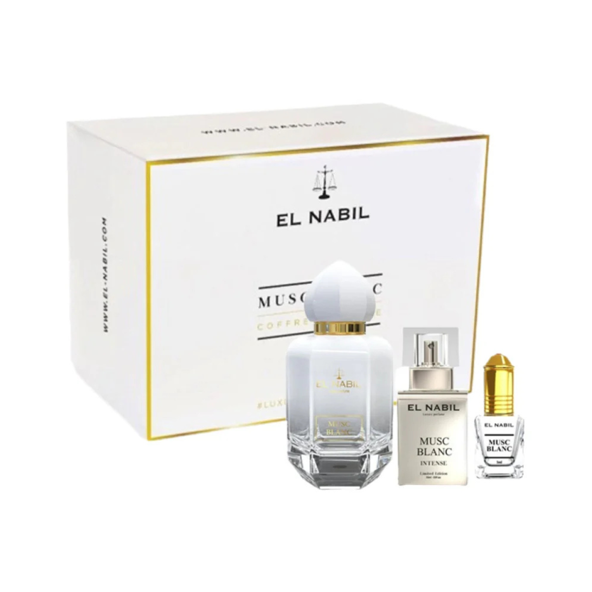 El Nabil - Musc Blanc - Coffret Prestige 65ml + 12ml Parfum +5ml