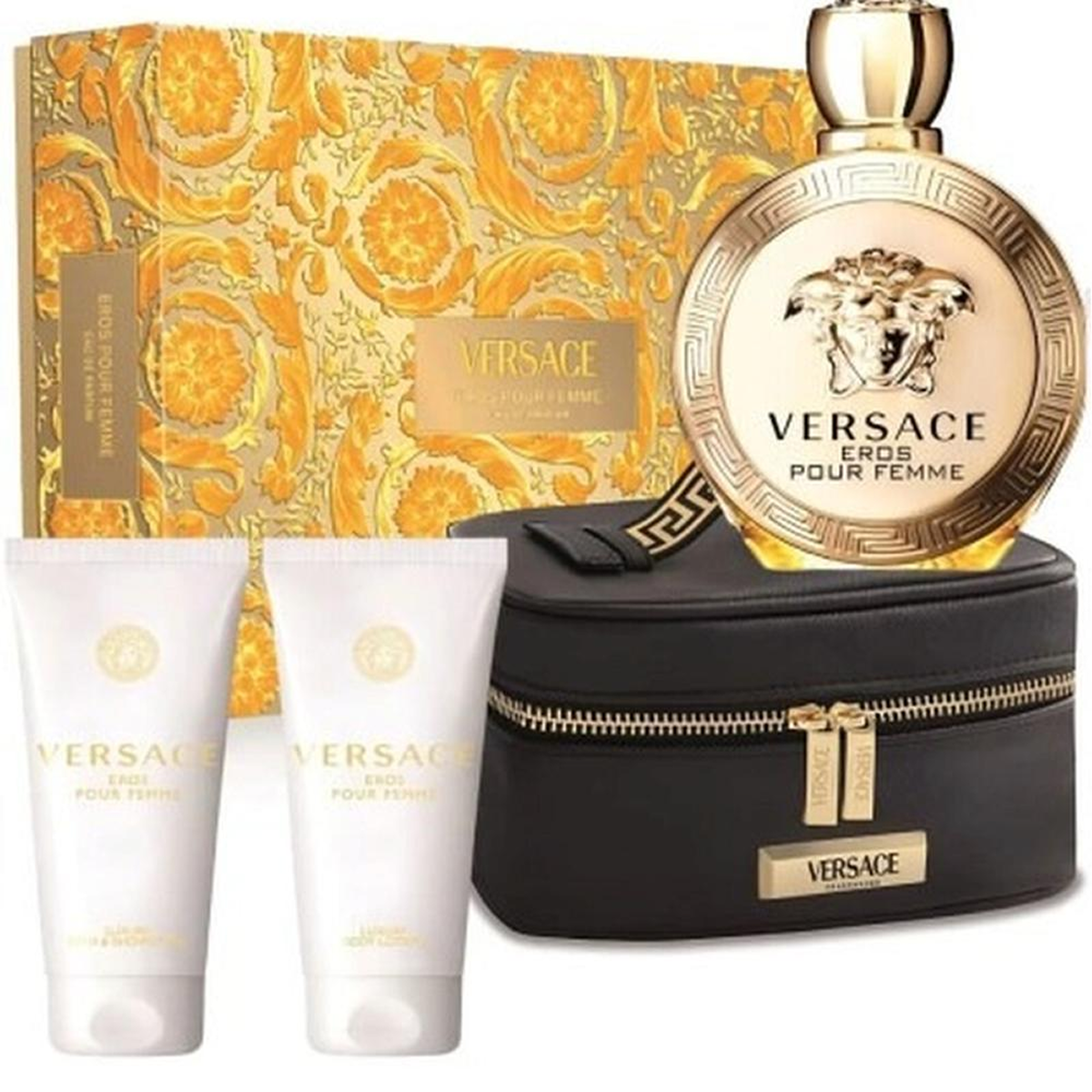 Versace - Coffret Eros pour femme EDP 100ml + Lait Corps 100ml + Gel Douche 100ml + Sac