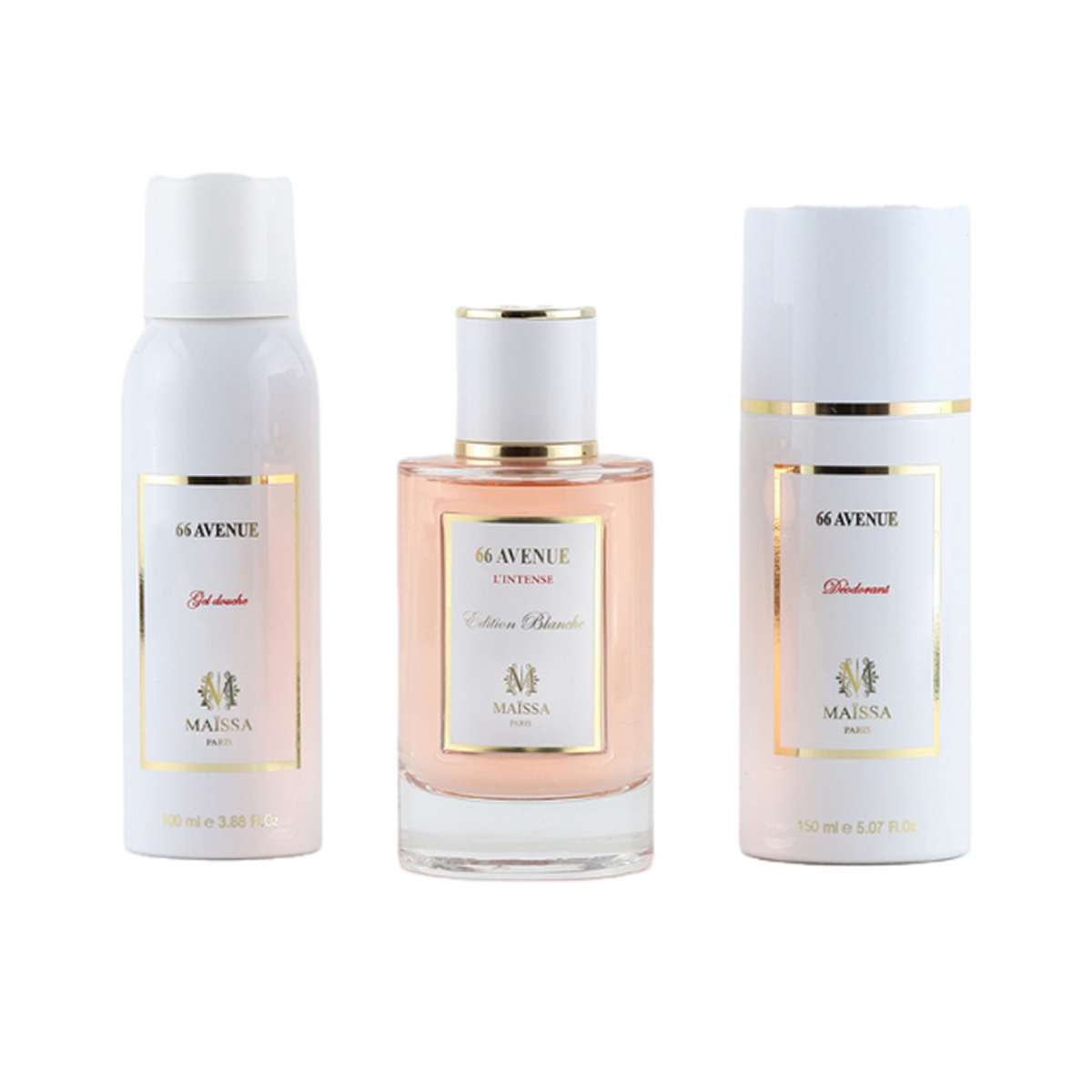 Maïssa - Coffret 66 AVENUE - Eau de Parfum 100ml + Déodorant 150ml + Gel Douche 100ml