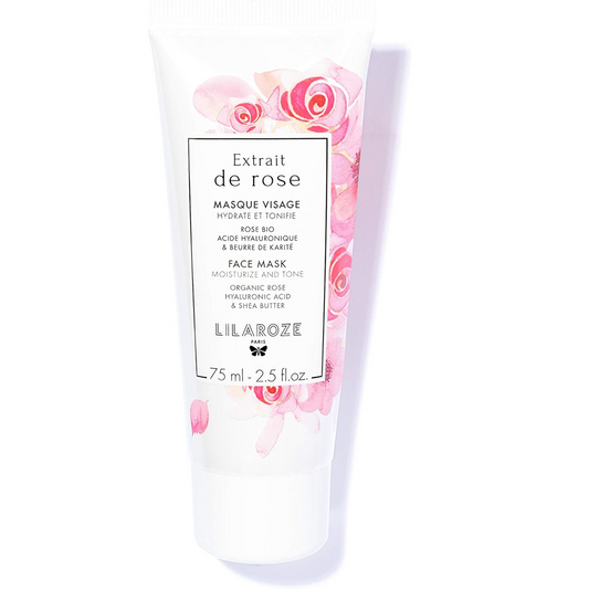 Lilaroze Paris - Masque Visage Extrait de Rose Hydrate et Tonifie