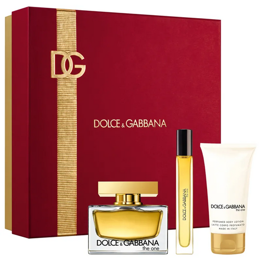 Dolce & Gabbana - Coffret For Her The One pour femme - Eau De Parfum The One 75 ml + lait de corps 75ml + Vaporisateur pour voyage 10 ml