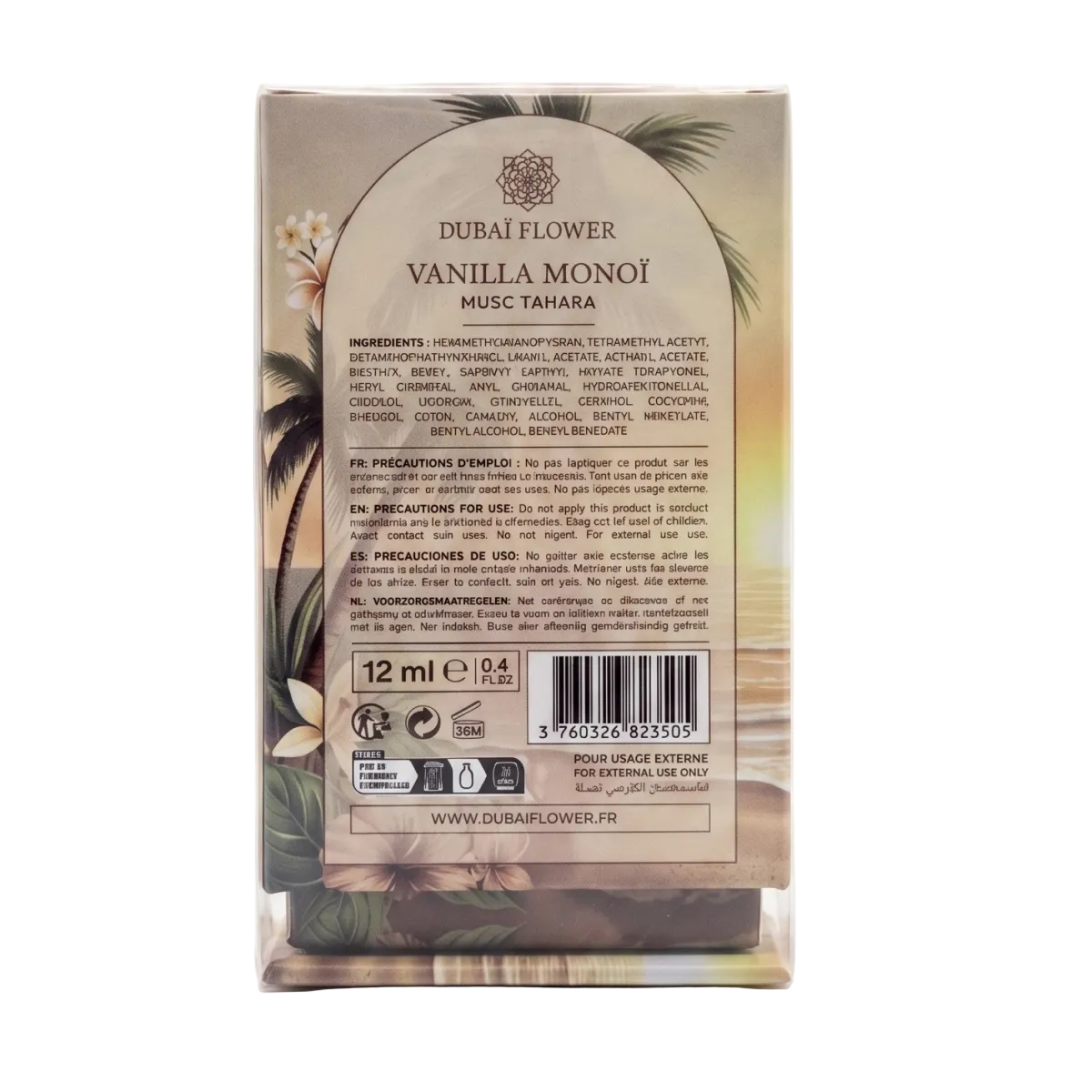 Dubai Flower - Musc Vanilla Monoi - Parfum Concentré