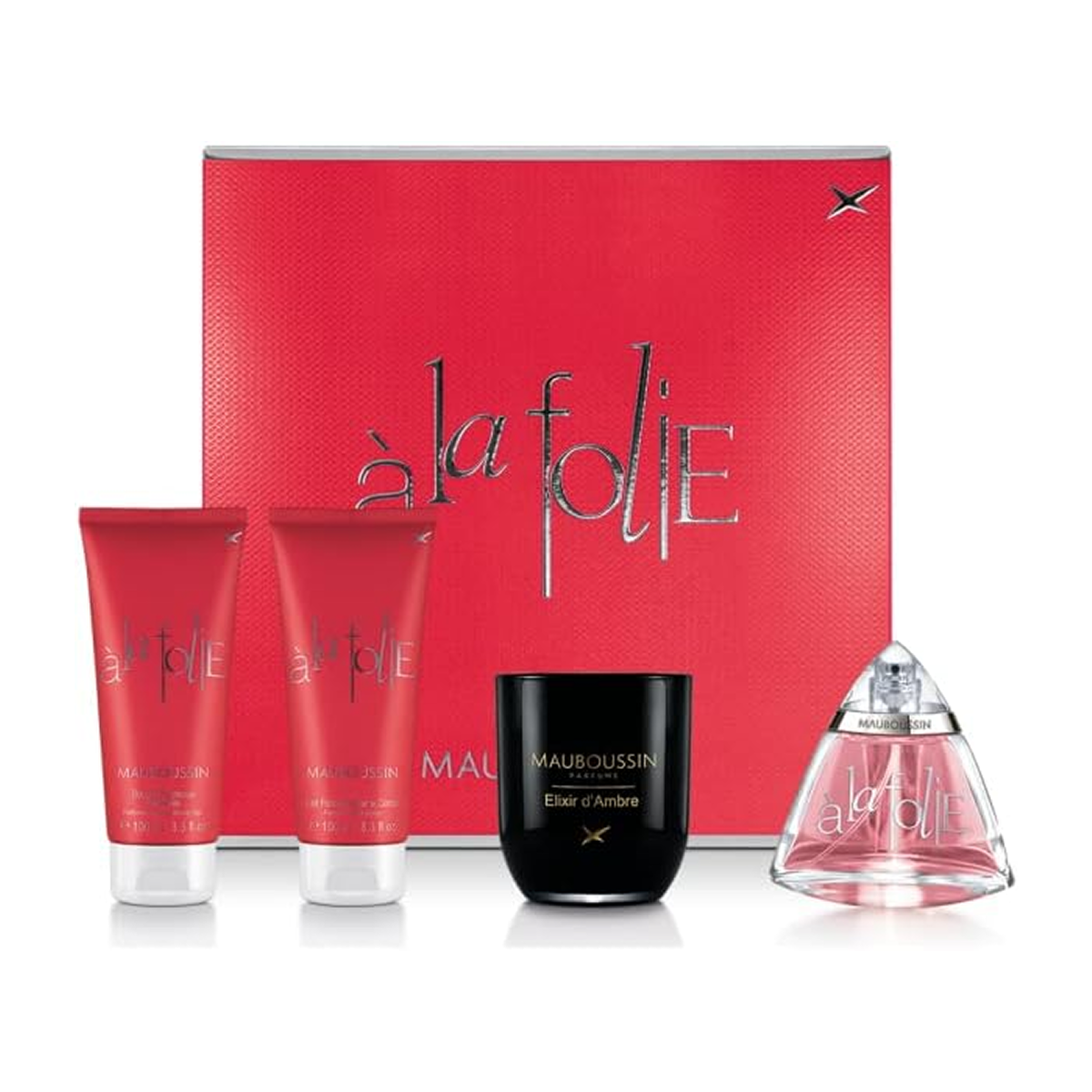 Mauboussin - À La Folie Coffret Prestige 2021 - Eau de Parfum, Gel Douche, Lotion & Bougie Parfumée