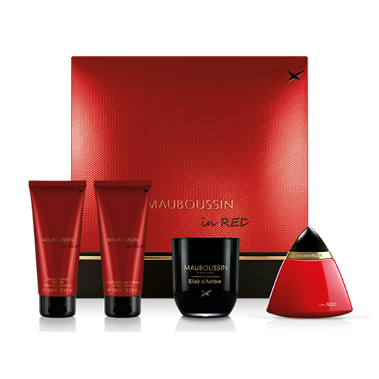 Mauboussin Coffret Mauboussin In Red : Eau de Parfum 100ml + Gel Douche + Lait Corps + Bougie