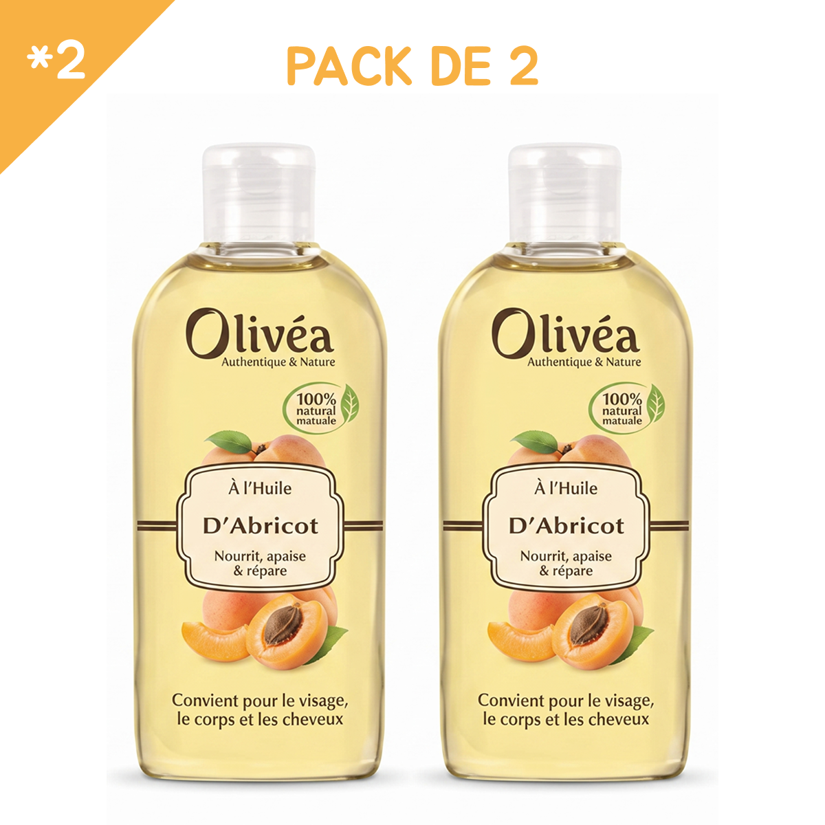 Olivéa - Huile d'Abricot - Huile pour Visage , Corps & Cheveux