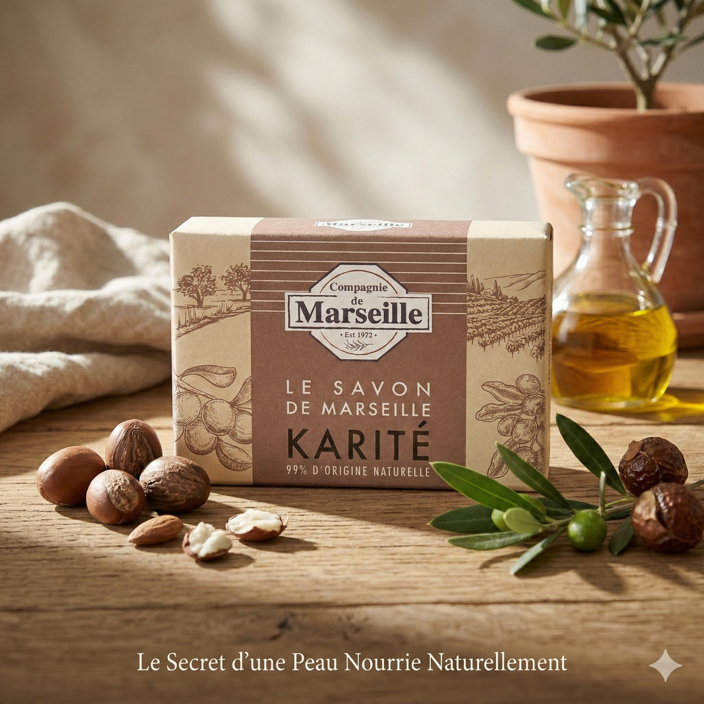 Compagnie de Marseille - Beurre de Karité - Savon de Marseille 99% d'Origine Naturelle