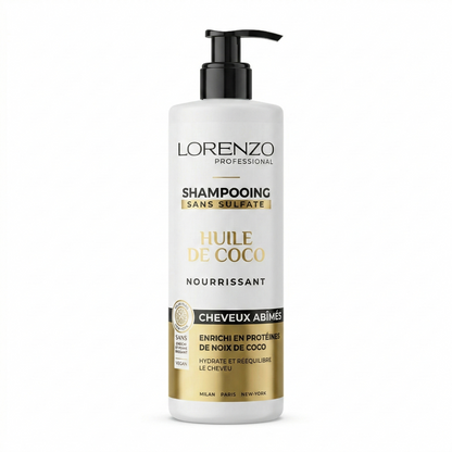 Lorenzo Professional - Shampooing Sans Sulfate a l'Huile de Coco