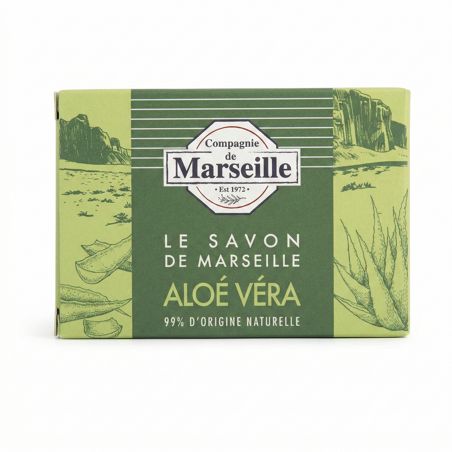 Compagnie de Marseille - Aloe Vera - Savon de Marseille 99% d'Origine Naturelle