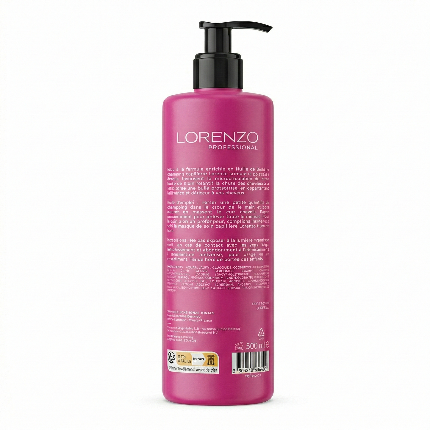 Lorenzo Professional - Shampooing Sans Sulfate a l'Huile de Ricin