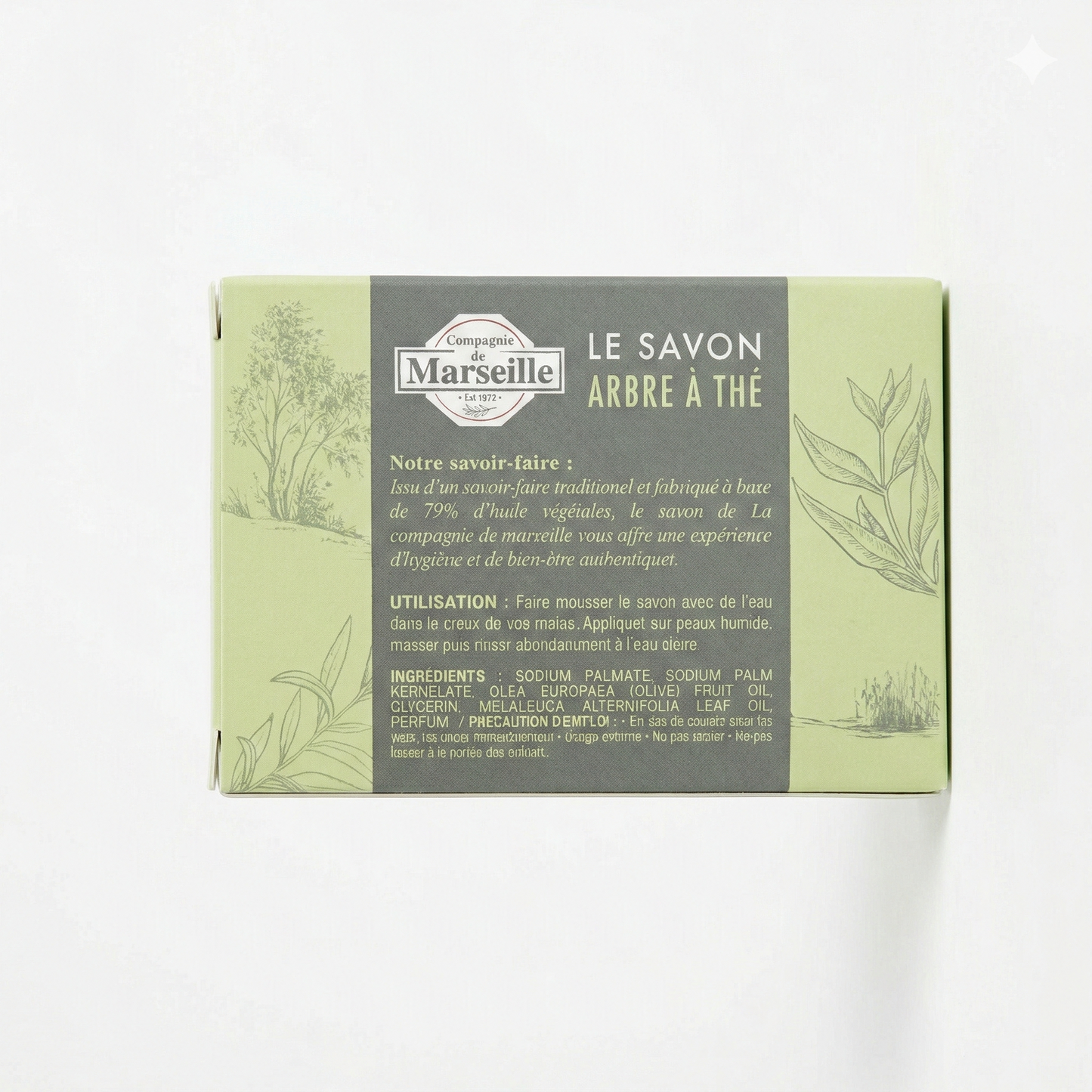 Compagnie de Marseille - Extrait d'Arbre a Thé - Savon de Marseille 99% d'Origine Naturelle