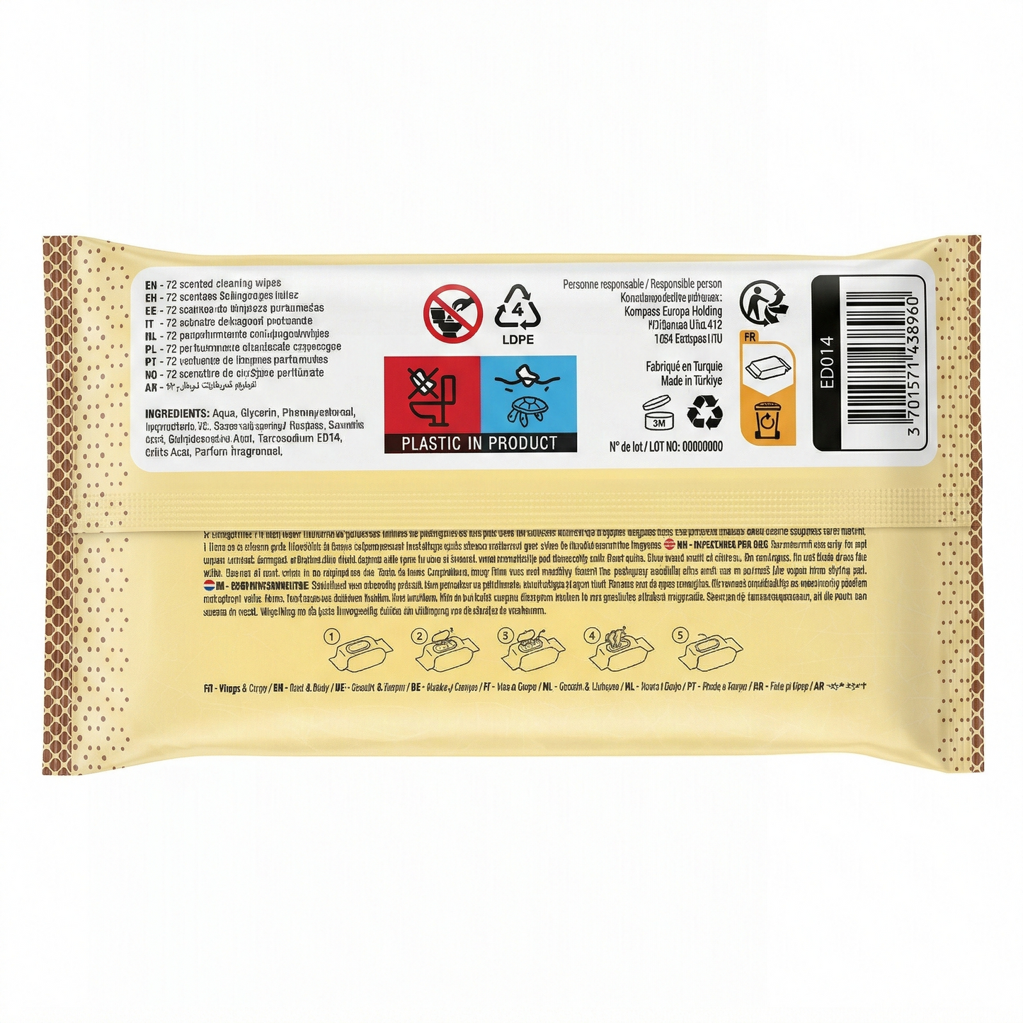 Dubai Style - Oud Sûpreme - Lingettes Humides Parfumées  X72 Visage et Corps