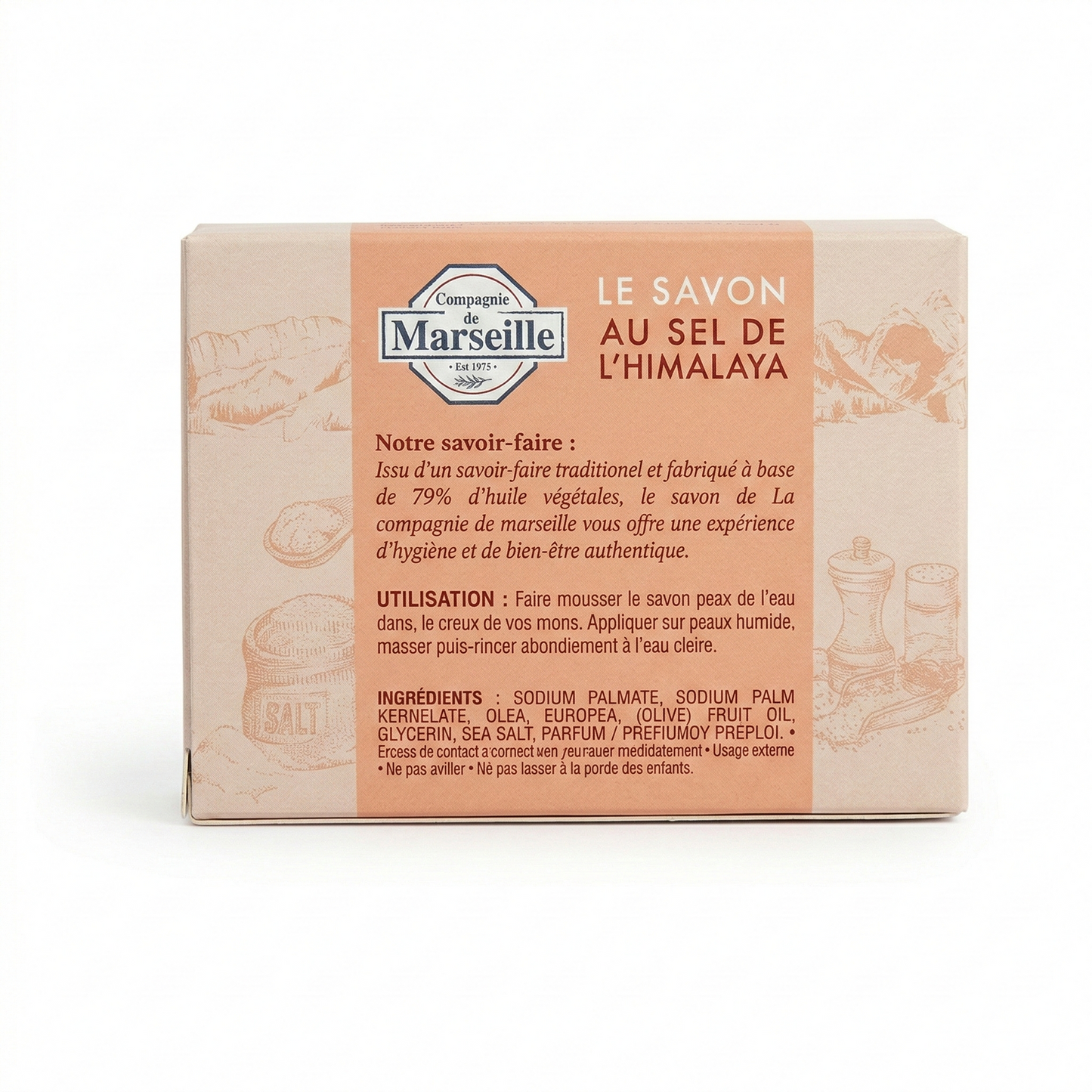 Compagnie de Marseille - Sel D'Himalaya - Savon de Marseille 99% d'Origine Naturelle
