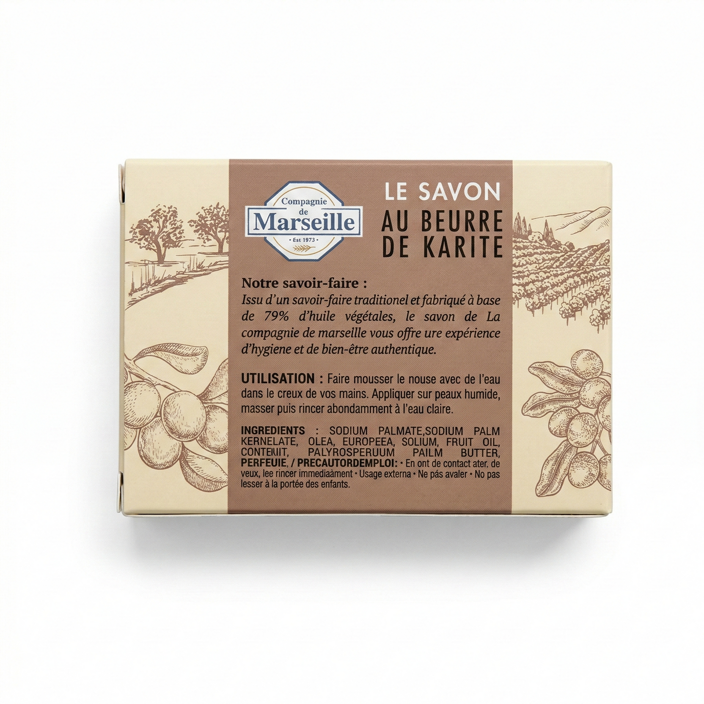 Compagnie de Marseille - Beurre de Karité - Savon de Marseille 99% d'Origine Naturelle