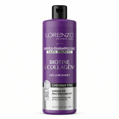 Lorenzo Professional - Biotine et Collagene - Aprés-Shampooing Cheveux Fins