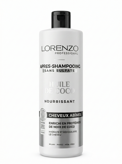 Lorenzo Professional - Huile de Coco - Après-Shampoing pour Cheveux Abimés