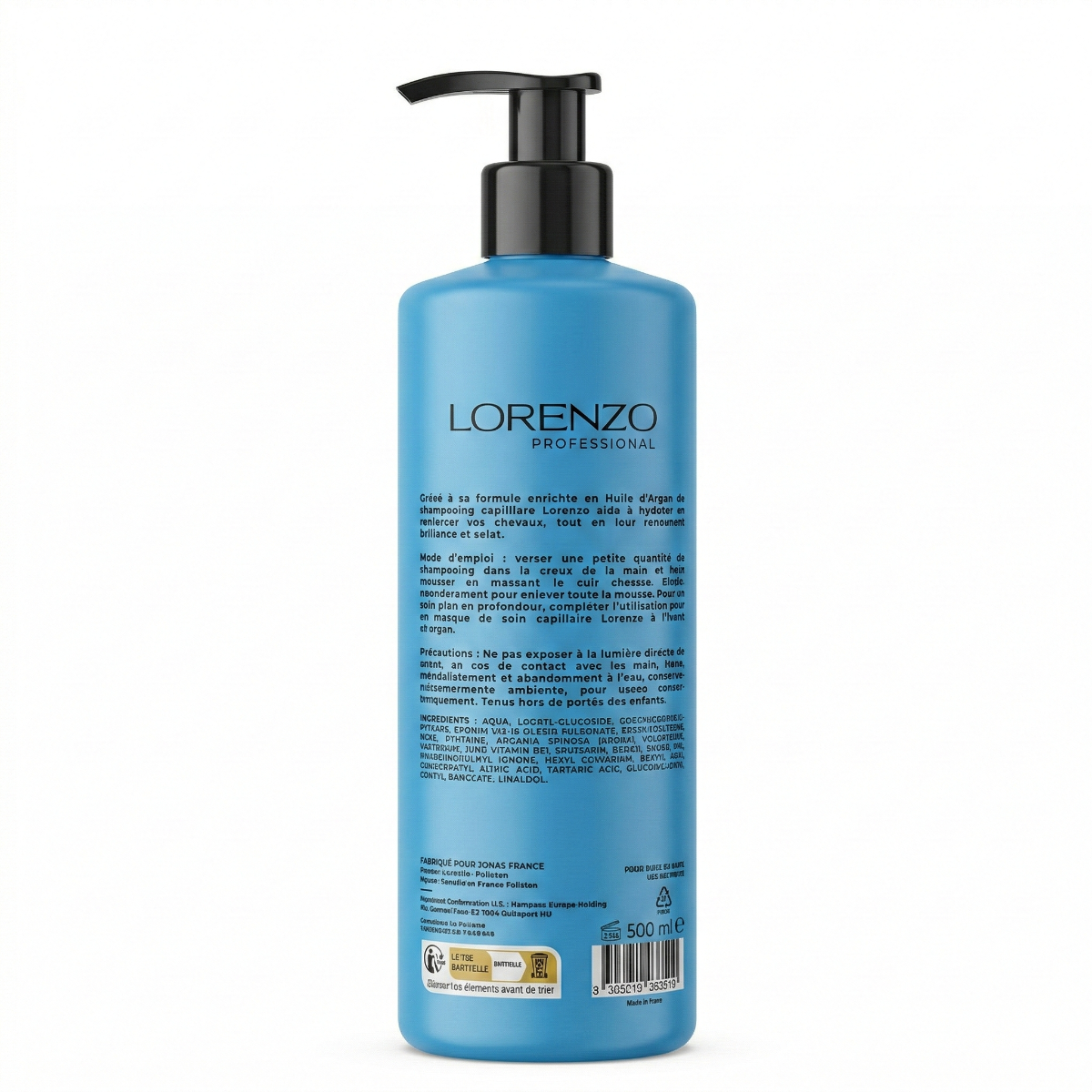 Lorenzo Professional -  Shampooing Sans Sulfate a l'Huile d'Argan Du Maroc