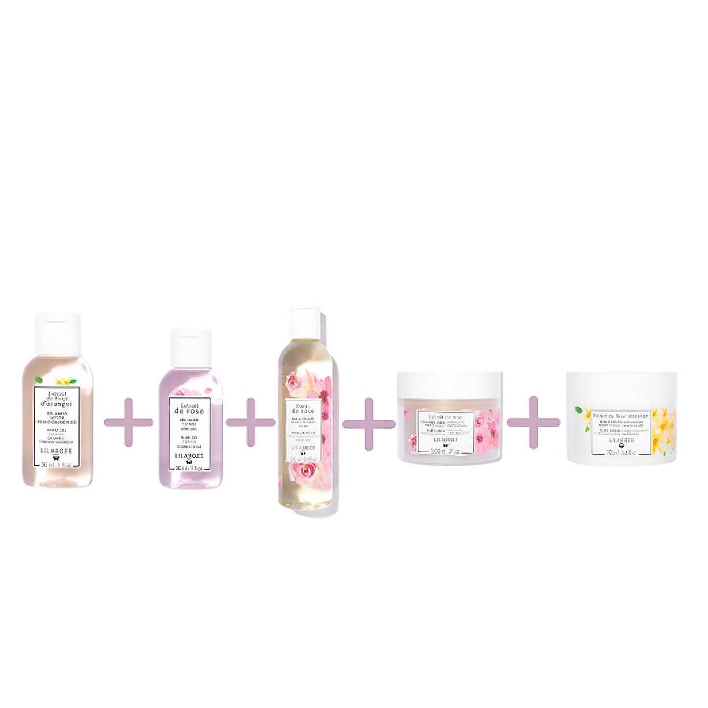 Lilaroze Paris - Pack Soin Complet Corps et Mains aux Extraits de Fleur d'Oranger et Rose