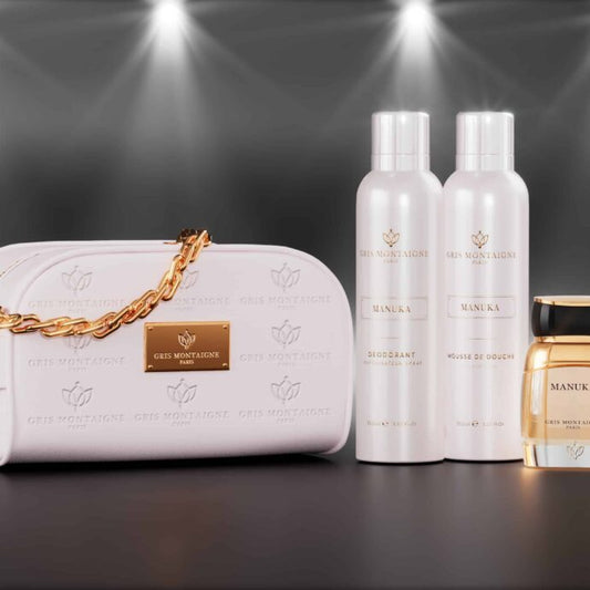 Kits de cosmétiques Trousse Manuka Extrait de Parfum + Déo 150ml + Mousse Douche 150ml de la marque Gris Montaigne mixte 80ml