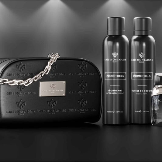 Kits de cosmétiques Trousse Prometheus Extrait de Parfum + Déo 150ml + Mousse Douche 150ml de la marque Gris Montaigne mixte 80ml