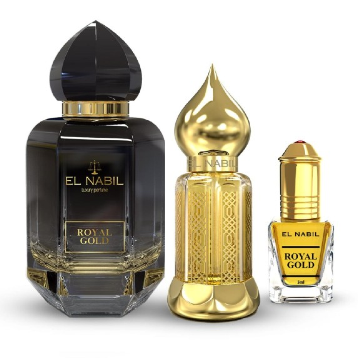 EL NABIL Coffret Royal Gold 65ml +12ml Spray +5ml