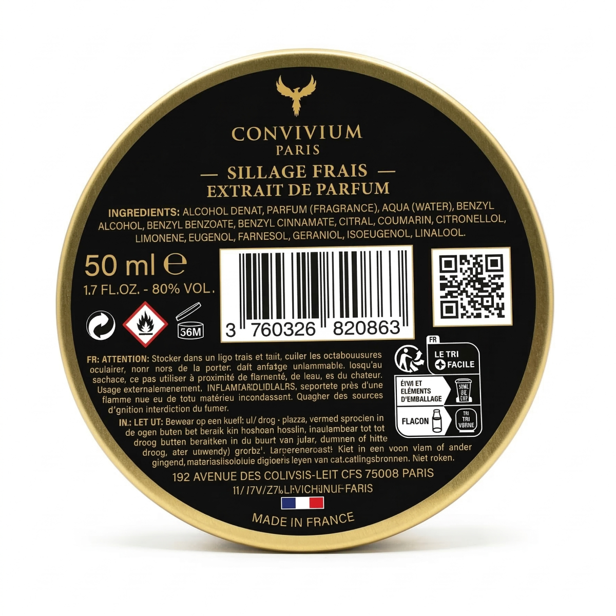 Convivium Paris - Sillage Frais - Extrait de Parfum Mixte