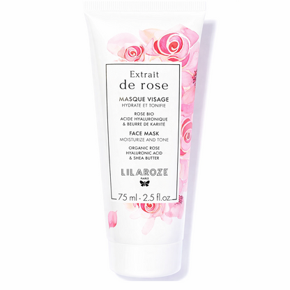 Lilaroze Paris - Masque Visage Extrait de Rose Hydrate et Tonifie