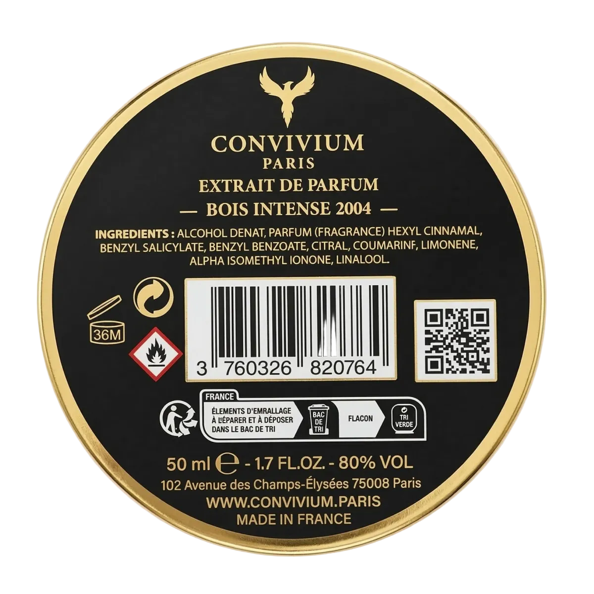 Convivium Paris - Bois Intense 2004 - Extrait de Parfum Mixte