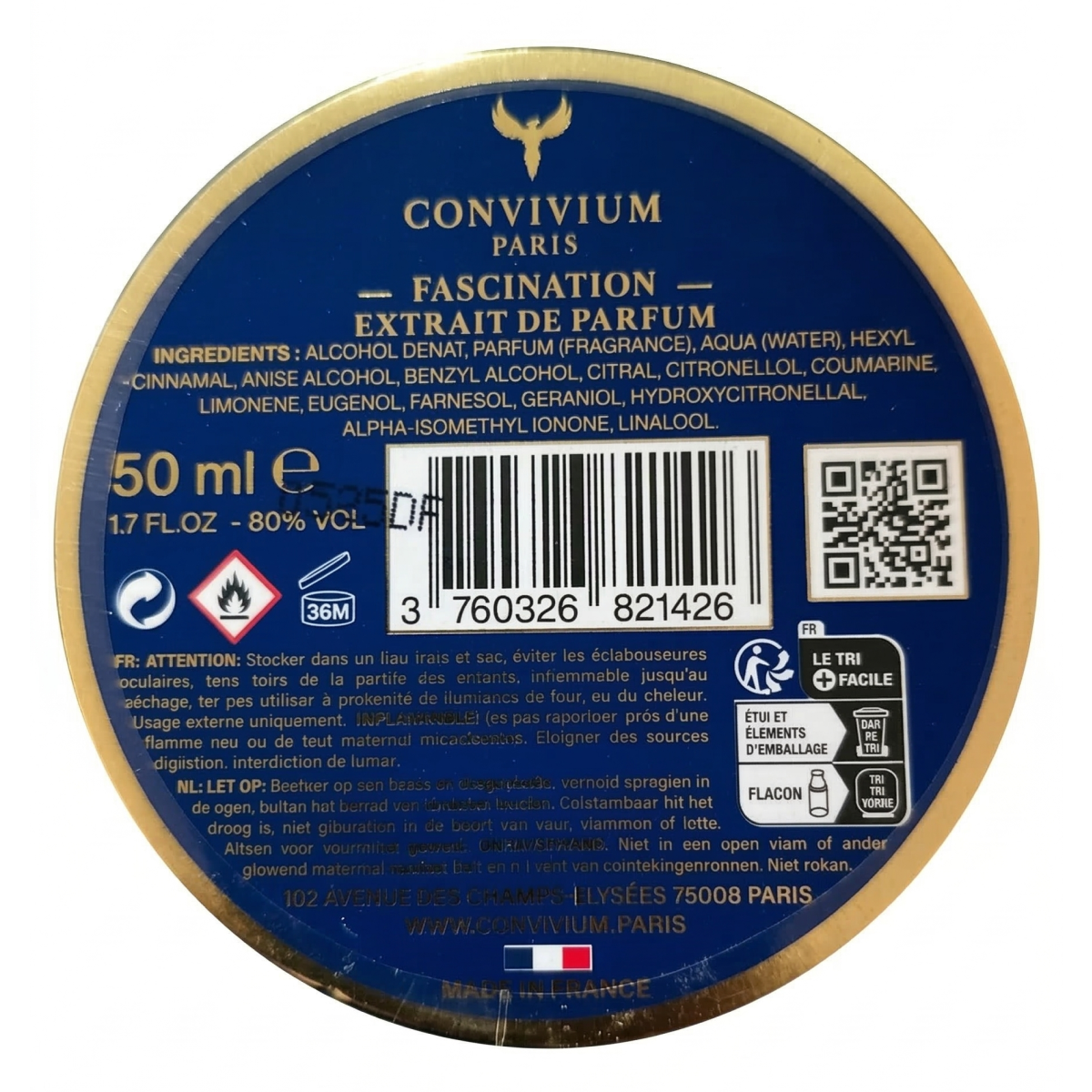 Convivium Paris - Fascination - Extrait de Parfum Mixte