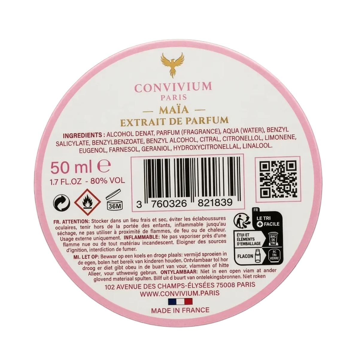 Convivium Paris - Maïa - Extrait de Parfum Mixte
